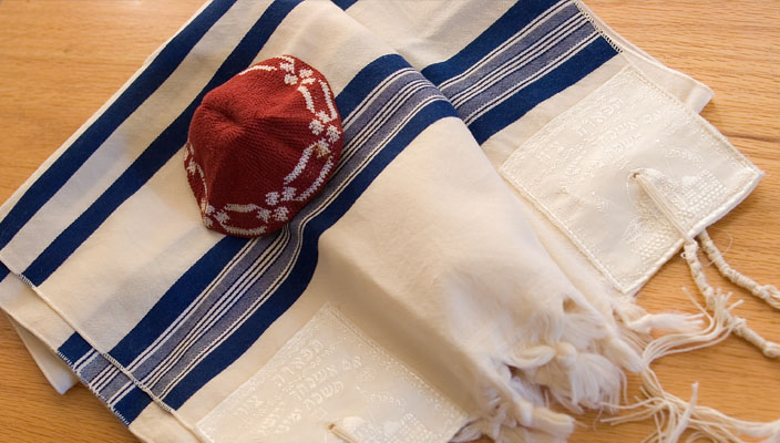A Jewish prayer shawl, or tallit