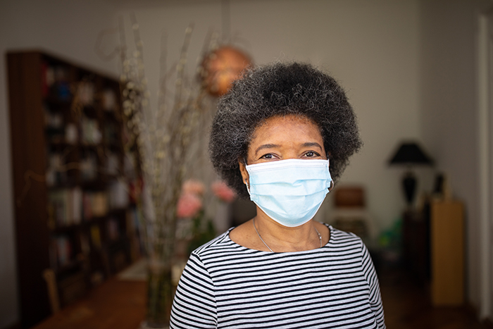 woman wearing a face mask