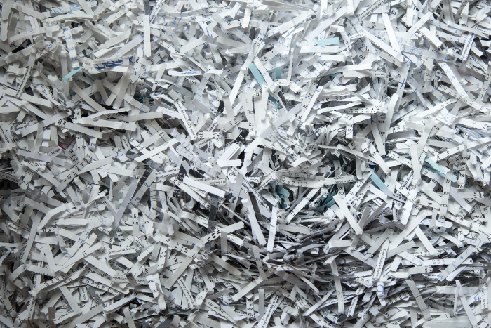 Pile of shredded paper