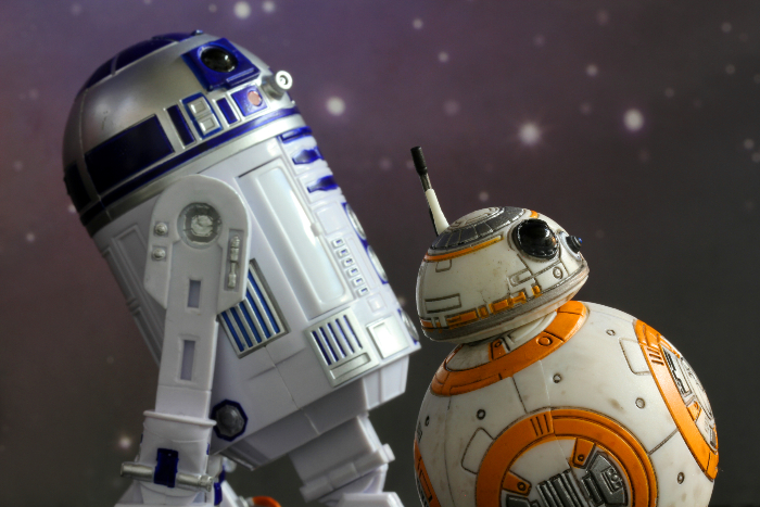 R2D2 and BB8 from Star Wars