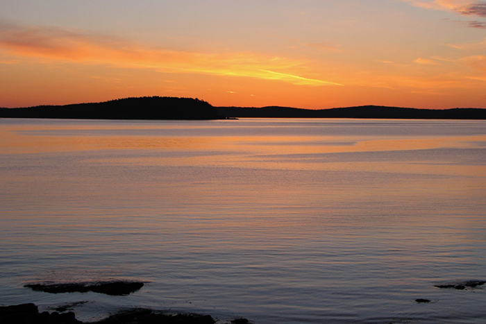 sun rising over a body of water