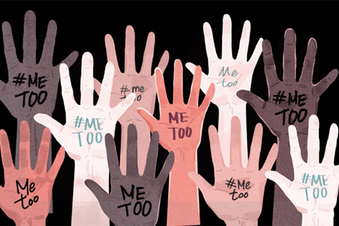 different colors hands, with the words "Me Too" written on them