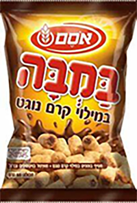 an image of a bag Bamba filled with Nougat, one of Israel's most popular snacks