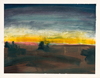 "Egyptian Border, Dawn," 2024, oil on paper