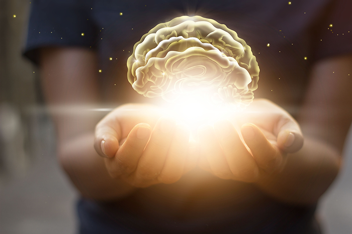 Photo of a bright light in someone's hands