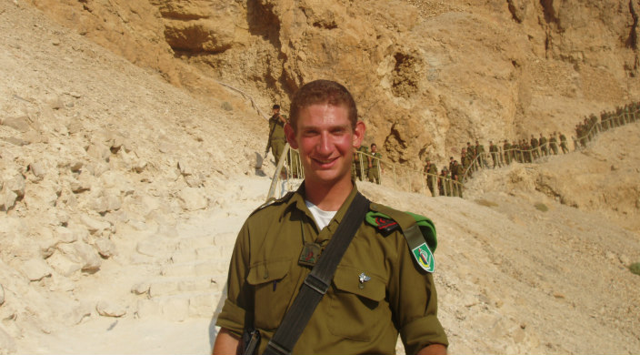 The author in his IDF uniform at Masada