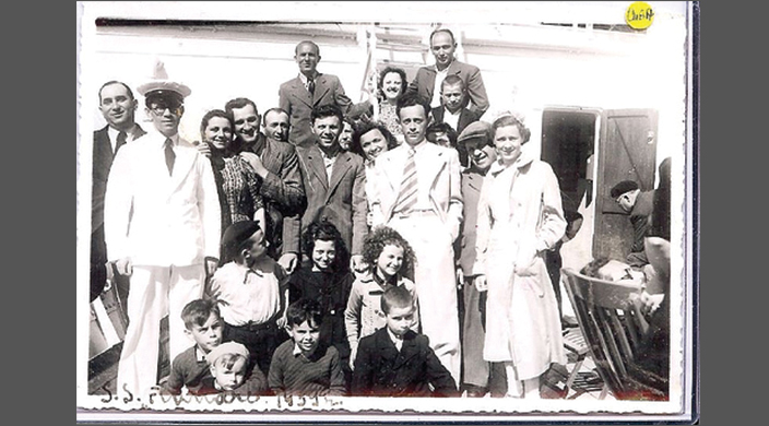 Group photo aboard the S.S. Flandre in 1939
