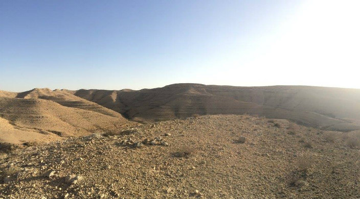 Sandy Negev Desert again blue skies