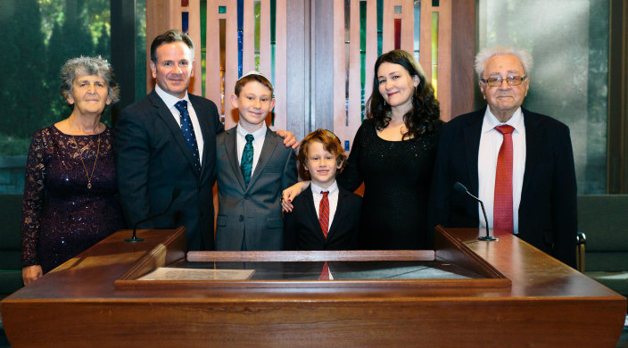 Gabe and his family at his bar mitzvah