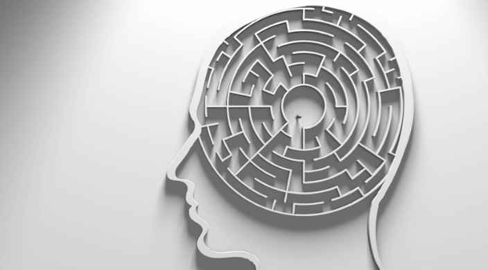 Mental health concept of a maze inside a brain 