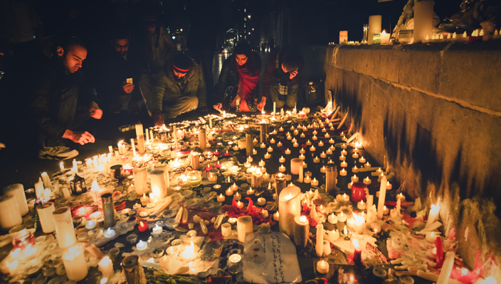 A candlelight vigil