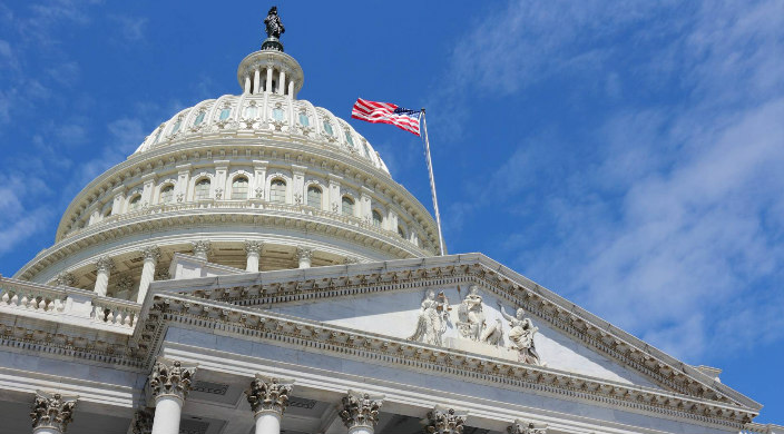 Closeup of US Capitol building