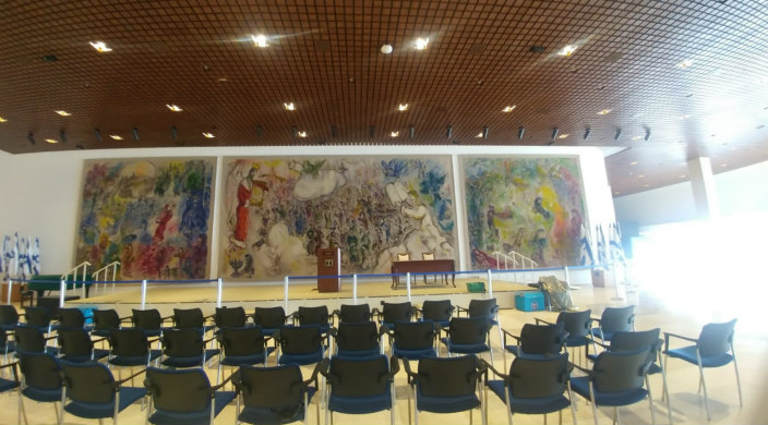 Marc Chagall's tapestries in Chagall Hall in the Knesset