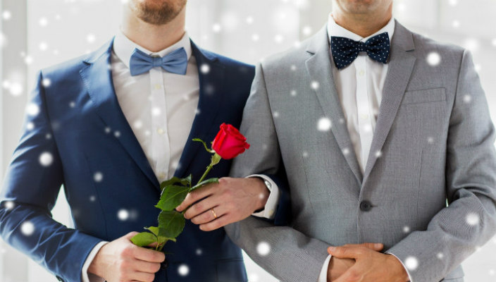 Couple with red roses