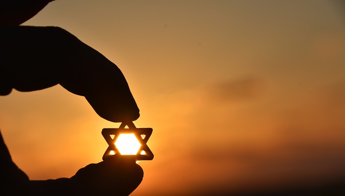 Star of david in the setting sun