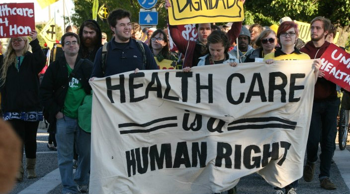 Protesters rallying for health care for all