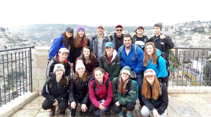 A group of Heller High students, including the author's daughter in the front row all the way to the left