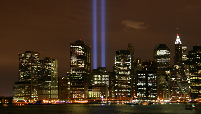9/11 memorial lights