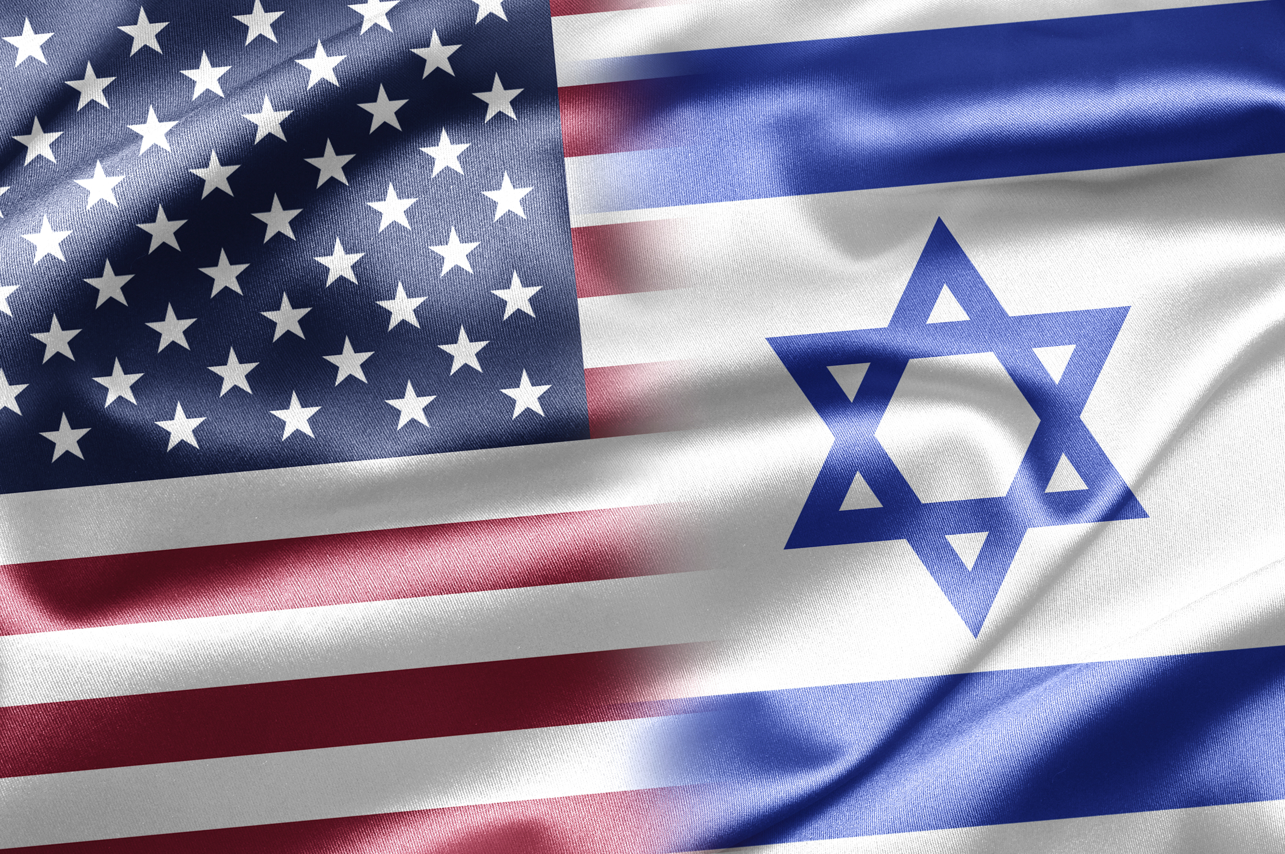 Israeli and American flags blended into one photo