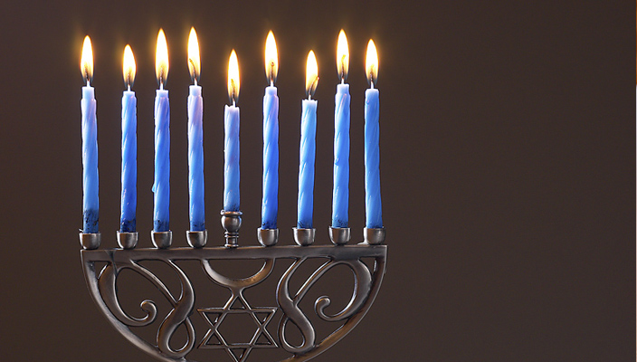 A menorah used in the Jewish Holiday of Hanukkah