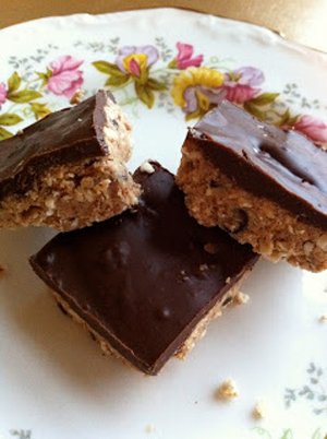 Chocolate Peanut butter matzah squares recipe for the Jewish holiday of Passover or Pesach