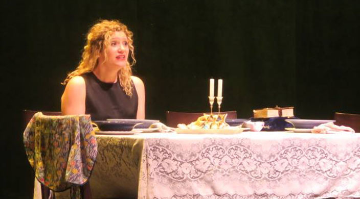 The author in a scene from her one-woman show, "Bubby's Kitchen"