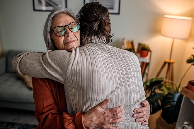 Two people hugging