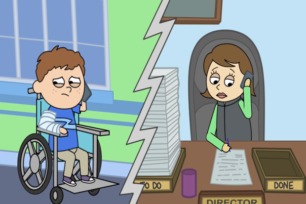 Scene from BimBam video teaching children about the Jewish value of visiting the sick