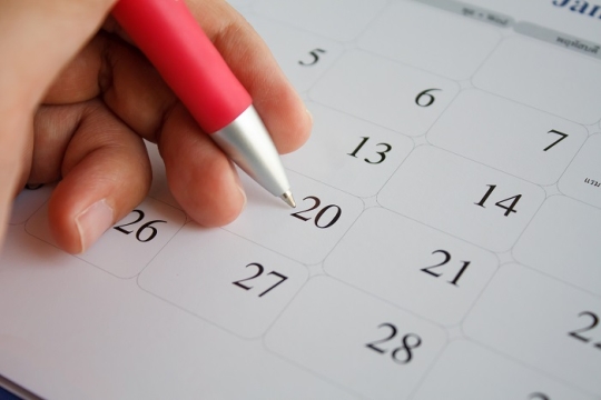 calendar with circled date