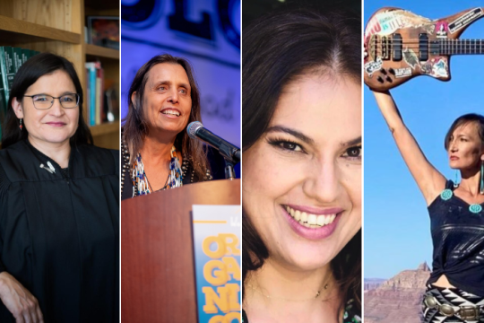 Image of Justice Montoya-Lewis, Winona LaDuke, Emily Bowen Cohen, and Jeneda Benally