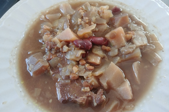 Photo of a bowl of Persian (Shirazi) Khalebibi, a Mizrachi stew that comes from the city of Shiraz in southern Iran