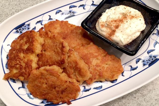 Apple Latkes for the Jewish Holiday of Hanukkah
