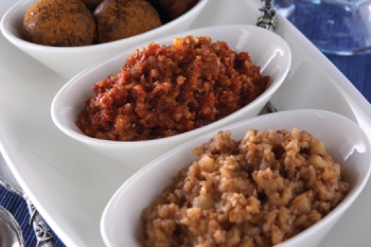 Charoset assortment recipe for the Jewish holiday of Passover or Pesach