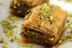 Two pieces of baklava