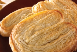 Plate of flat flaky pastries