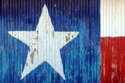 Texas flag painted onto textured aluminum