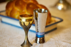 Shabbat challah and wine