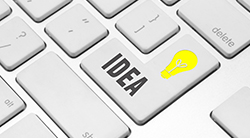 The word "Idea" on a computer keyboard