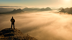Man at mountaintop