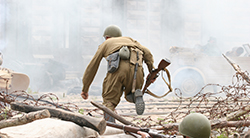 Soldier in battle