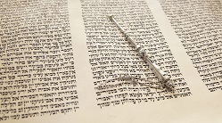 Torah scroll and pointer